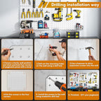 Peg Board, 6 Pack White Peg Board Panels, 50lbs Load Capacity Each, Pegboard - Image 7