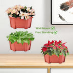 9.8 inch 8 Pack Brick Red Wall Hanging Planters - Image 5