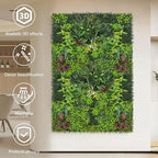 Artificial Plant Wall Boxwood Roll: 40"x120" UV Resistant Green Leaves Faux - Image 3