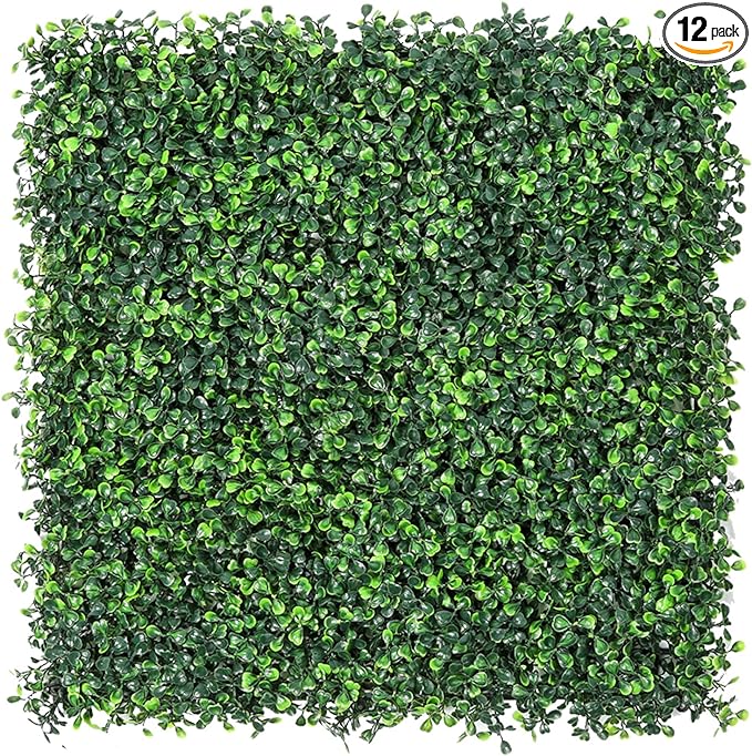 Sunnyglade 12 Pieces 20"x 20" Artificial Boxwood Panels Topiary Hedge Plant by Sunnyglade
