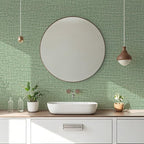 Guvana Grasscloth Peel and Stick Wallpaper Green Textured Contact Paper Modern - Image 4
