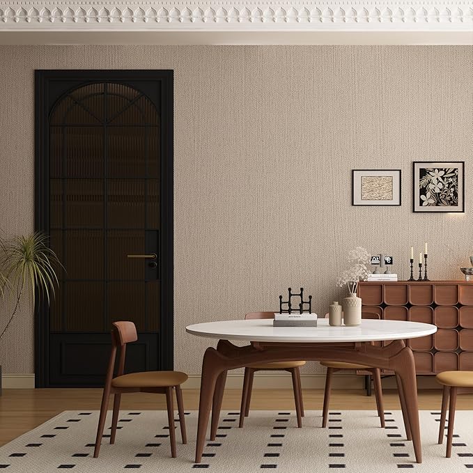 Haimin Fabric Wallpaper Textured Contact Paper Peel and Stick Faux Linen Wall - Image 7