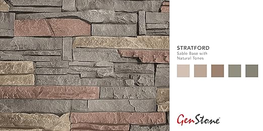 GenStone Faux Stacked Stone Panel 41" x 11.25" in Stratford Color - Image 2