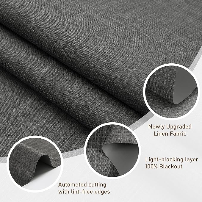AOSKY Custom Linen Roller Blinds Shades - Image 2