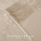 NICETOWN Beige Velvet Curtains 102 inches Long 52 inch Wide 2 Panels, Luxury - Image 7