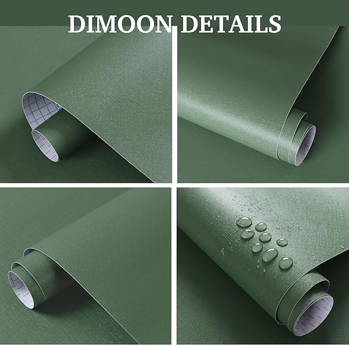 Dimoon 17.3''x78.7'' Peel and Stick Wallpaper Green Contact Paper - Image 2