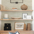 Rugreat Textured Grasscloth Wallpaper Peel and Stick 240inL 17.3inW Beige - Image 2