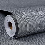 Haimin Grasscloth Wallpaper Textured 24in X 393in Fabric Contact Paper Gray by HaiminHomeDecorWallpaper