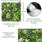 ODTORY Artificial Plant Wall Panels: 20"×20" 12P UV-Anti Faux Grass Wall - Image 2