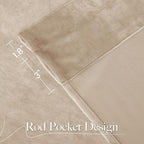 NICETOWN Beige Velvet Curtains 144" Length - Image 7
