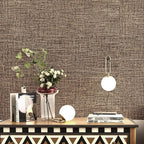 Amiya Grasscloth Brown Wallpaper Peel and Stick Faux Fabric Linen Contact Paper - Image 8