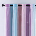 XiDi Curtains for Bedroom Decor, Rainbow Pink Purple/52/45 by Addsomecolortolife