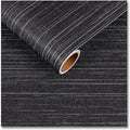CRE8TIVE Black Grasscloth Peel and Stick Wallpaper Textured Woven Linen Fabric by CRE8TIVE