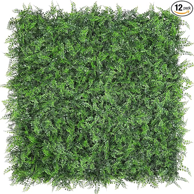 Artificial Green Wall Panels: 20"x20" Boxwood Hedge Green Wall Decor Backdrop by BHXCL