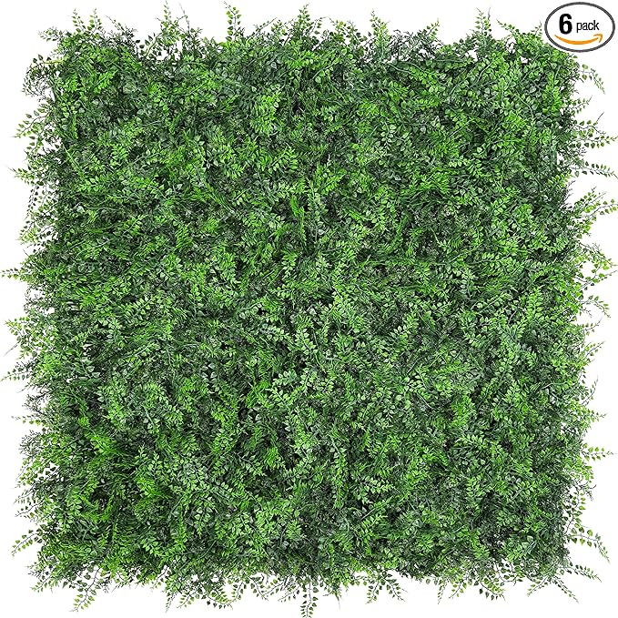 Artificial Green Wall Panels: 20"x20" Boxwood Hedge Green Wall Decor Backdrop by BHXCL
