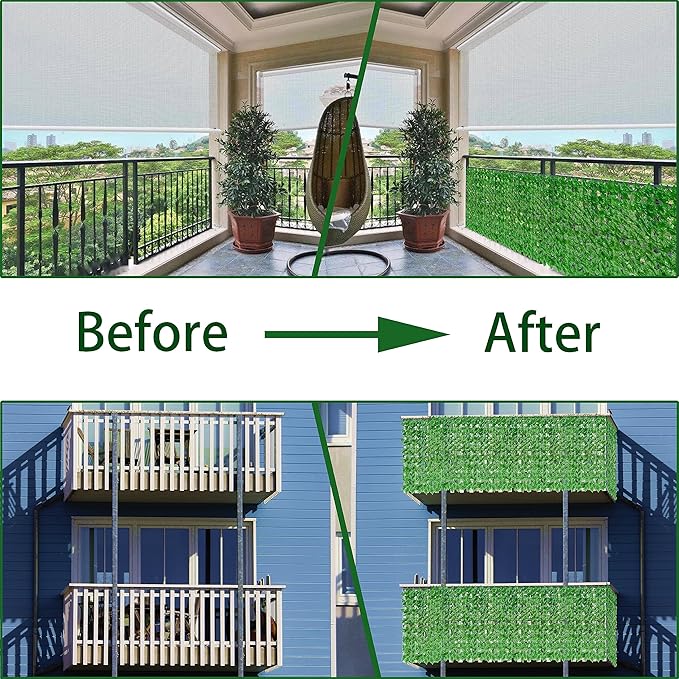ODTORY Artificial Ivy Fence Privacy Screen, 60 x 120 Inch UV-Anti Artificial - Image 4
