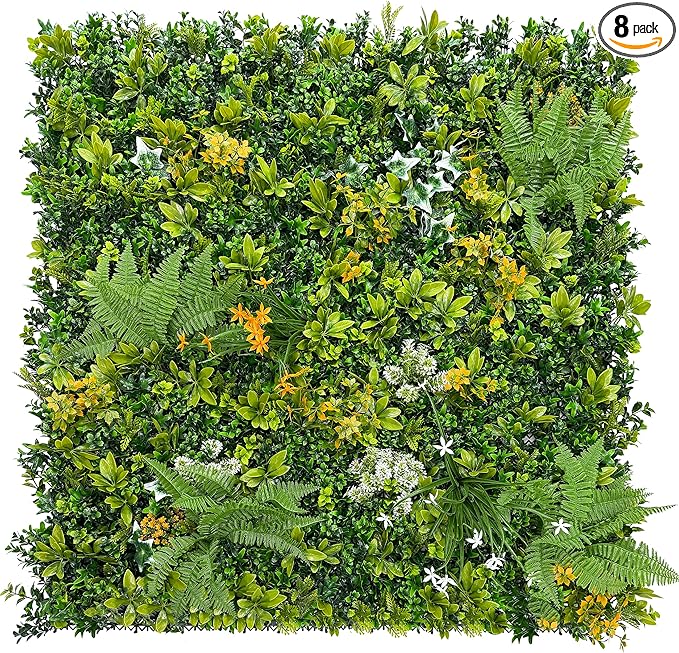 ODTORY Artificial Boxwood Hedges Panels: 20"x20" 8P UV-Anti Faux Greennery by ODTORYHOME