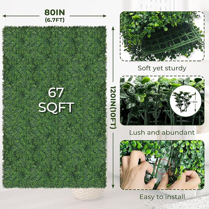Artificial Ivy Privacy Fence Screen: 80"x 120" 4-Layer Leaf UV-Anti Faux - Image 2