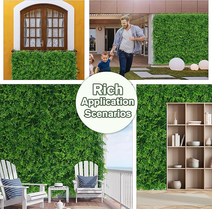 Greenery Faux Grass Wall Backdrop 60"x128" UV-Anti Artificial Green Boxwood - Image 6