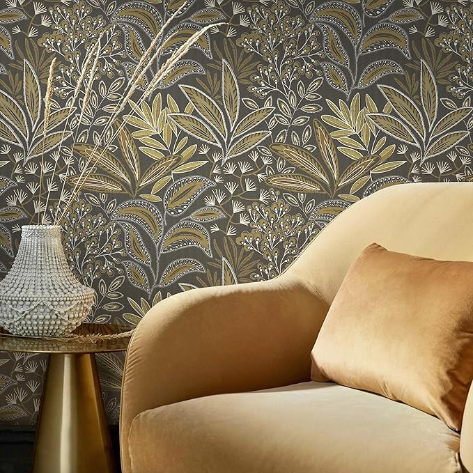 Safiyya Brown Vintage Floral Wallpaper Peel and Stick Contact Paper 17.3" x - Image 8