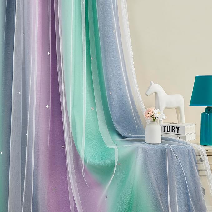 XiDi Purple Grey 84 inchs Long Curtains - Image 7
