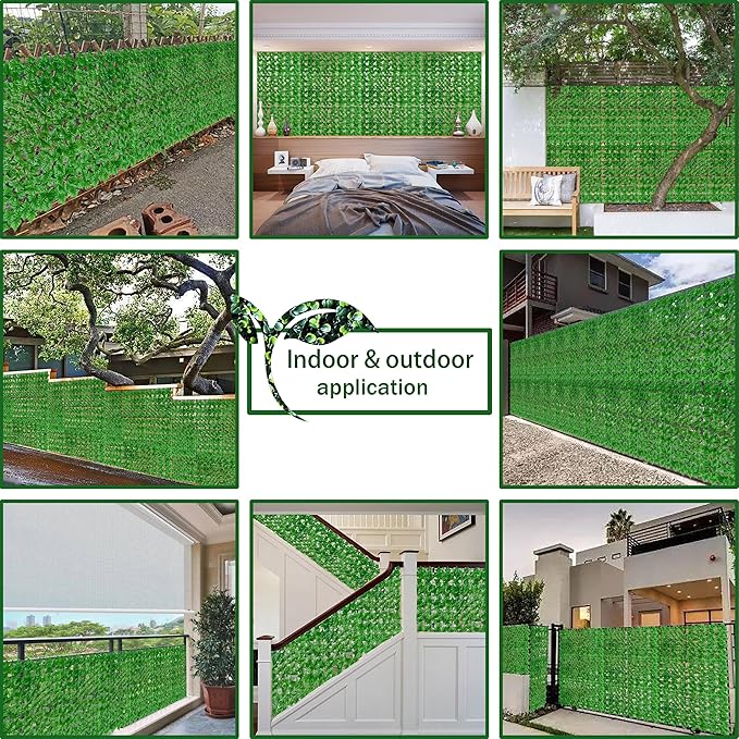 ODTORY Artificial Ivy Privacy Fence Wall Screen: 48X120 in UV-Anti Faux - Image 6