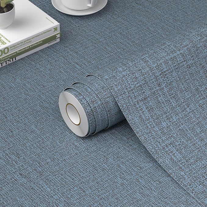 WADILE Grasscloth Peel and Stick Wallpaper 23.6in x 236in, Textured Contact by WADILE