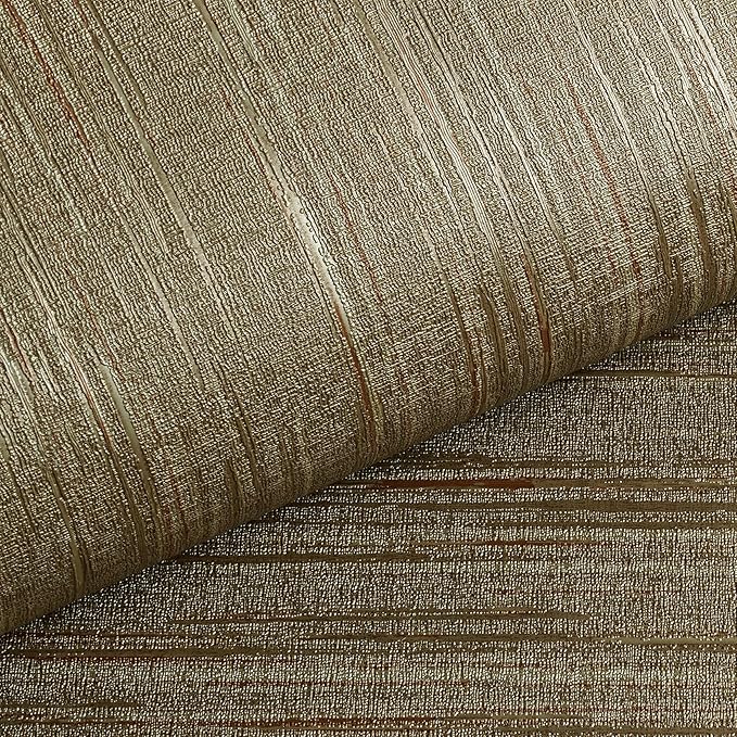 Livelynine 15.8x197 Vintage Gold Peel and Stick Wall Paper Textured Grasscloth - Image 7