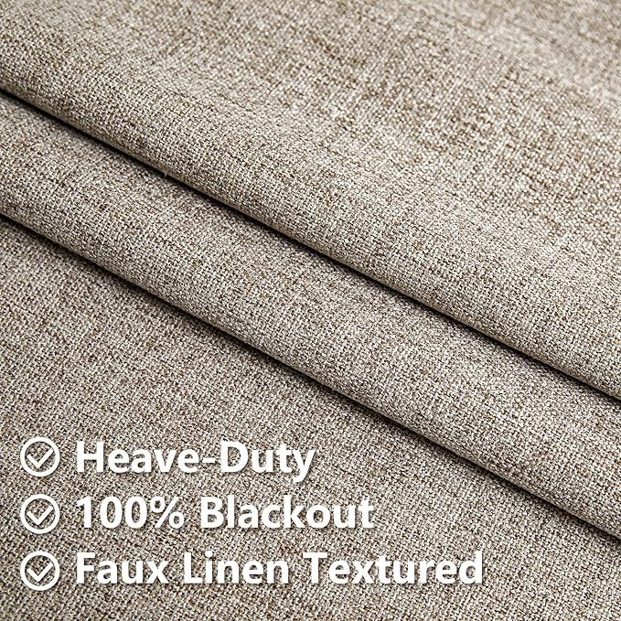 IGEMAEVE Linen Blackout Curtains 108 Inches Long - Image 3