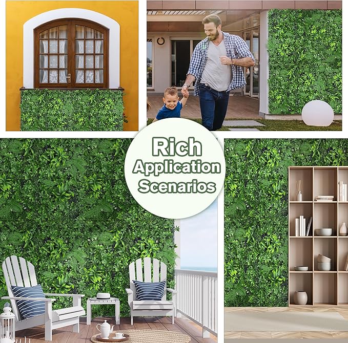 Artificial Green Boxwood Grass Wall Roll: 80"x120" UV Protected Ivy Privacy - Image 6