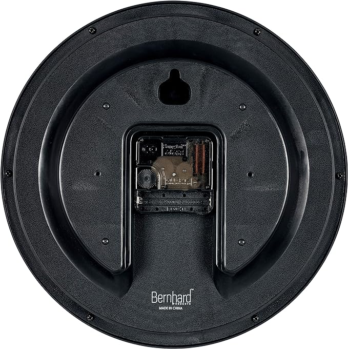 Bernhard Products Black Wall Clock Silent Non Ticking 12 Inch Quality Quartz - Image 6