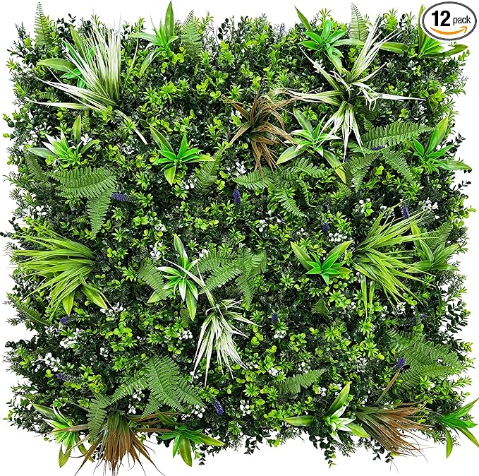 ODTORY Artificial Boxwood Topiary Hedges Panels: 20'' x 20'' 12P UV-Protected by ODTORYHOME