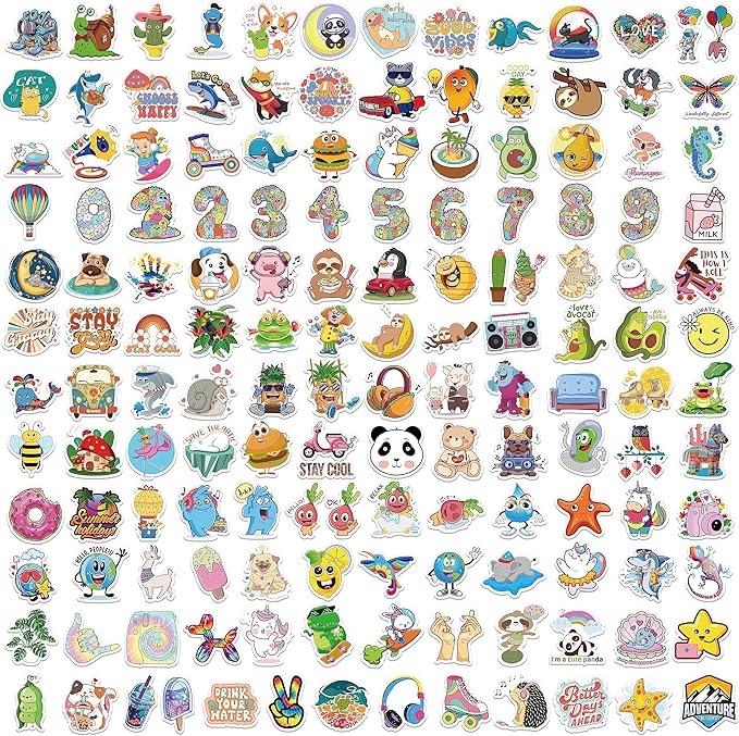 300 PCS Cute Stickers for Kids – Waterproof Vinyl Stickers for Water Bottles, Laptops & Scrapbooks | Fun School Supplies, Classroom Rewards & Teacher Prizes, Sticker Pack for Girls & Teens