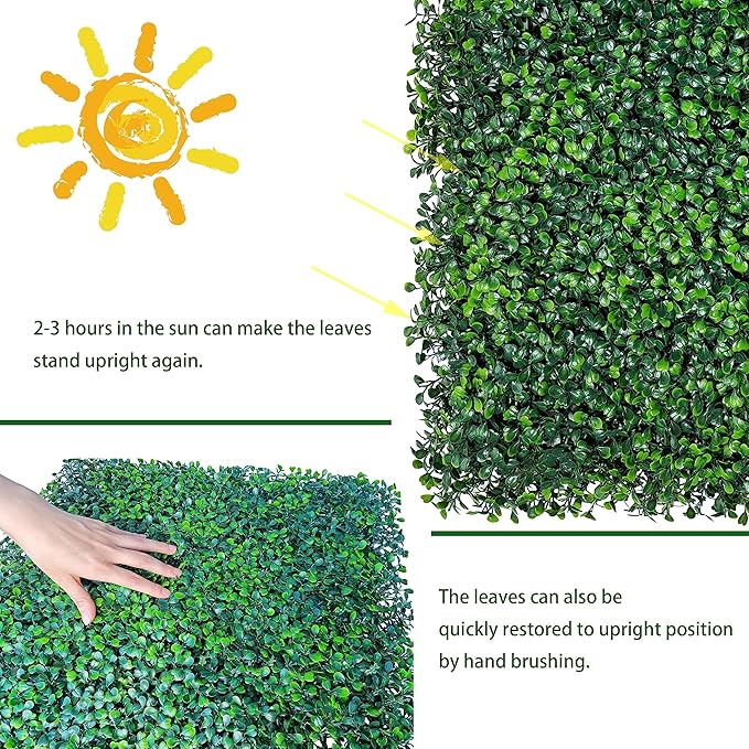 ODTORY Artificial Grass Wall Backdrop Panels: 20X20 in 24P UV-Anti Greenery - Image 4