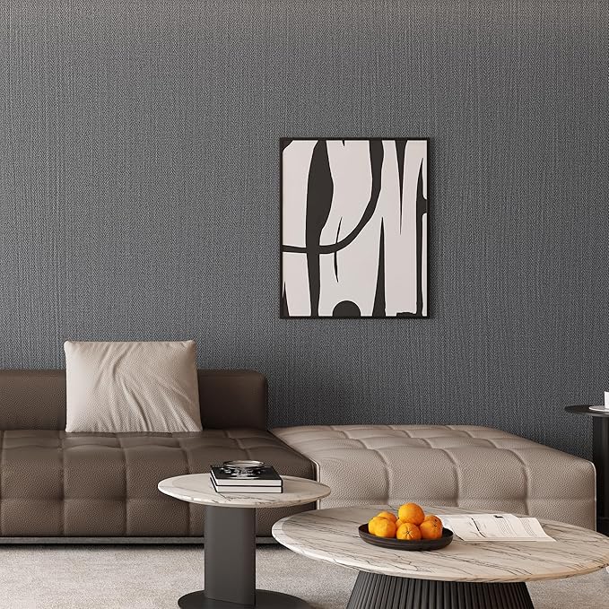Haimin Fabric Wallpaper Textured Contact Paper Grey Peel and Stick Faux Linen - Image 5