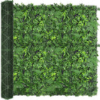 Artificial Green Boxwood Grass Wall Roll: 72"x144" UV Protected Ivy Privacy by DOPGIB