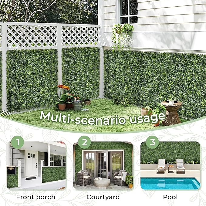 Artificial Boxwood Backdrop Roll: 80"x120" UV-Anti Greenery Faux Grass Hedge - Image 5