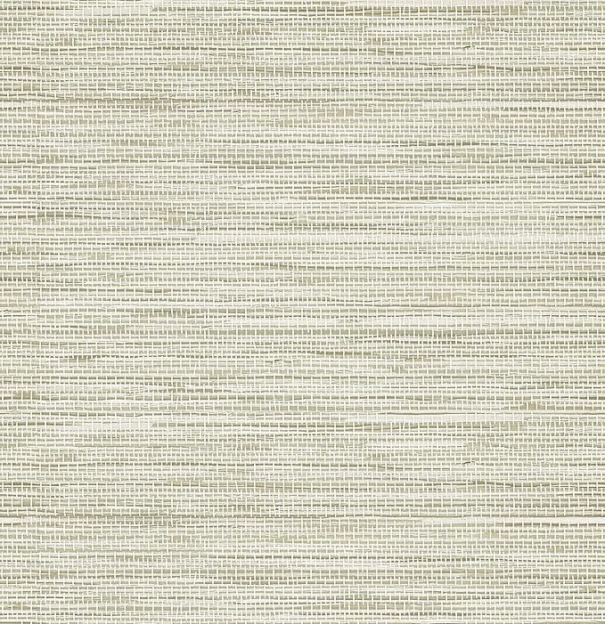 HueBurst Grasscloth Peel and Stick Wallpaper 17.3" x 197" Renter Friendly by HueBurst
