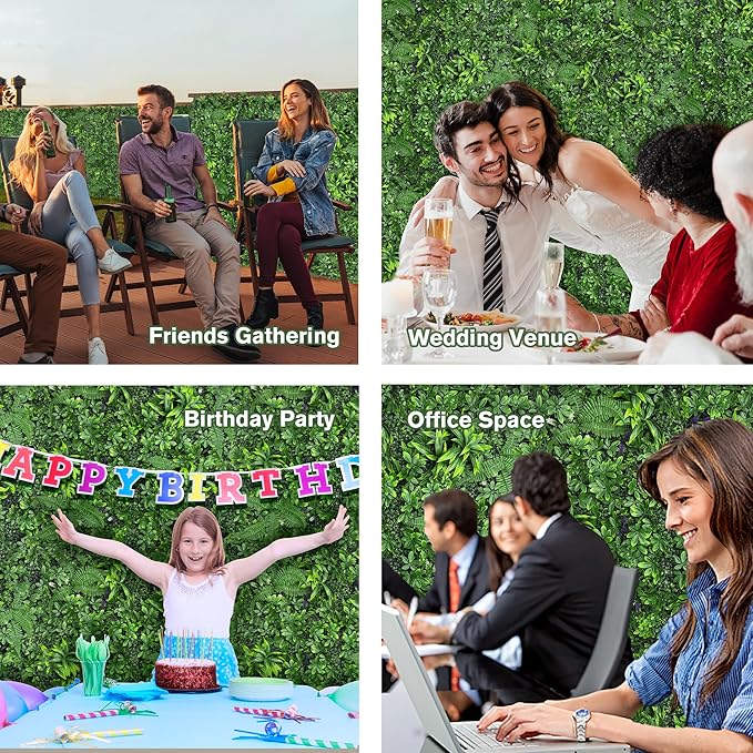 Artificial Green Boxwood Grass Wall Roll: 60"x128" UV Protected Ivy Privacy - Image 7
