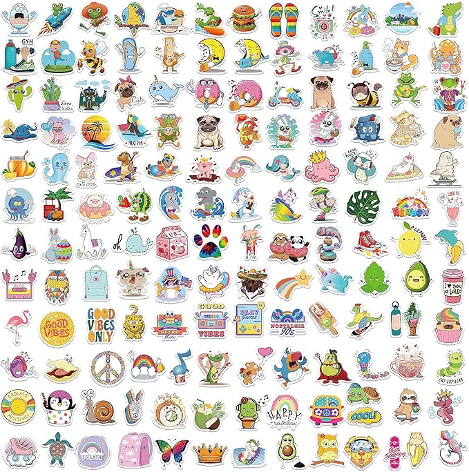 300 PCS Cute Stickers for Kids – Waterproof Vinyl Stickers for Water Bottles, Laptops & Scrapbooks | Fun School Supplies, Classroom Rewards & Teacher Prizes, Sticker Pack for Girls & Teens