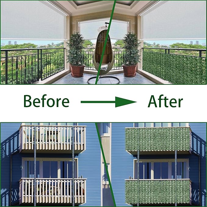 ODTORY Artificial Ivy Privacy Fence Wall Screen, 48x120 in UV-Anti Faux - Image 6