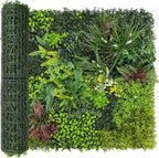 Artificial Plant Wall Boxwood Roll: 48"x120" UV Resistant Green Leaves Faux by DOPGIB